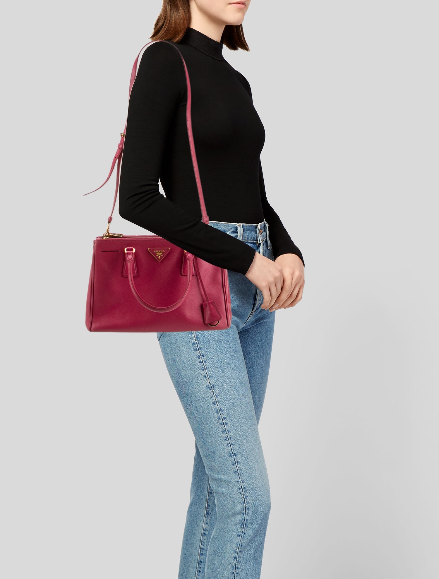 Prada Saffiano Leather Galleria Double Zip