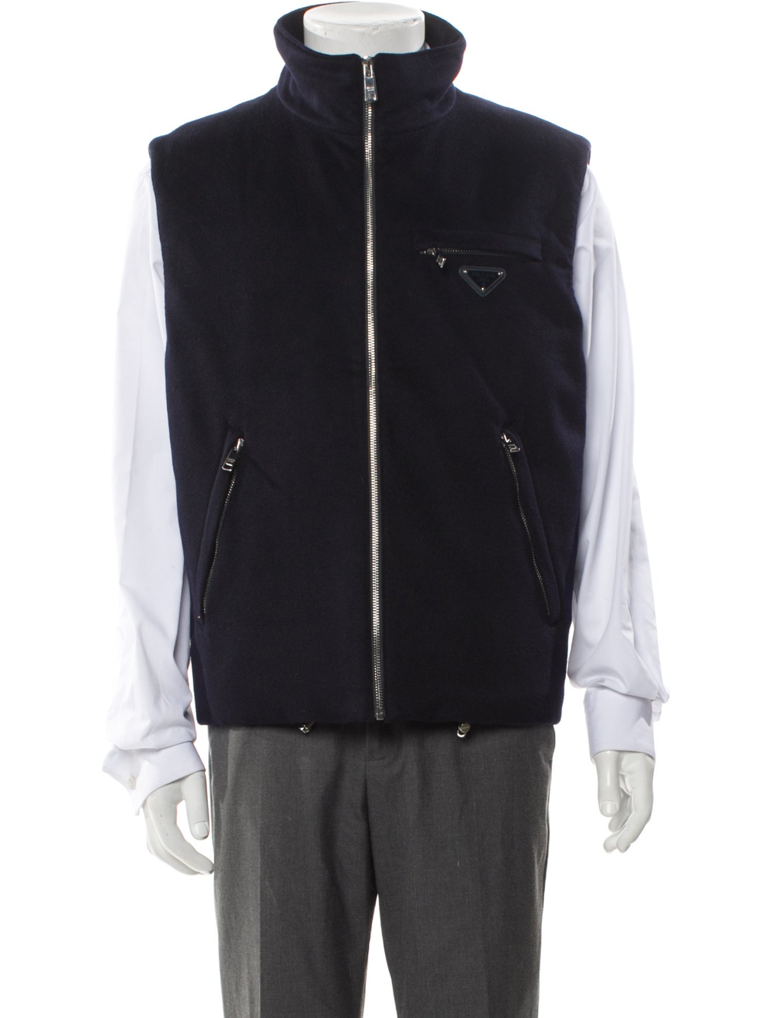Prada 2023 Enameled Metal Triangle Vest