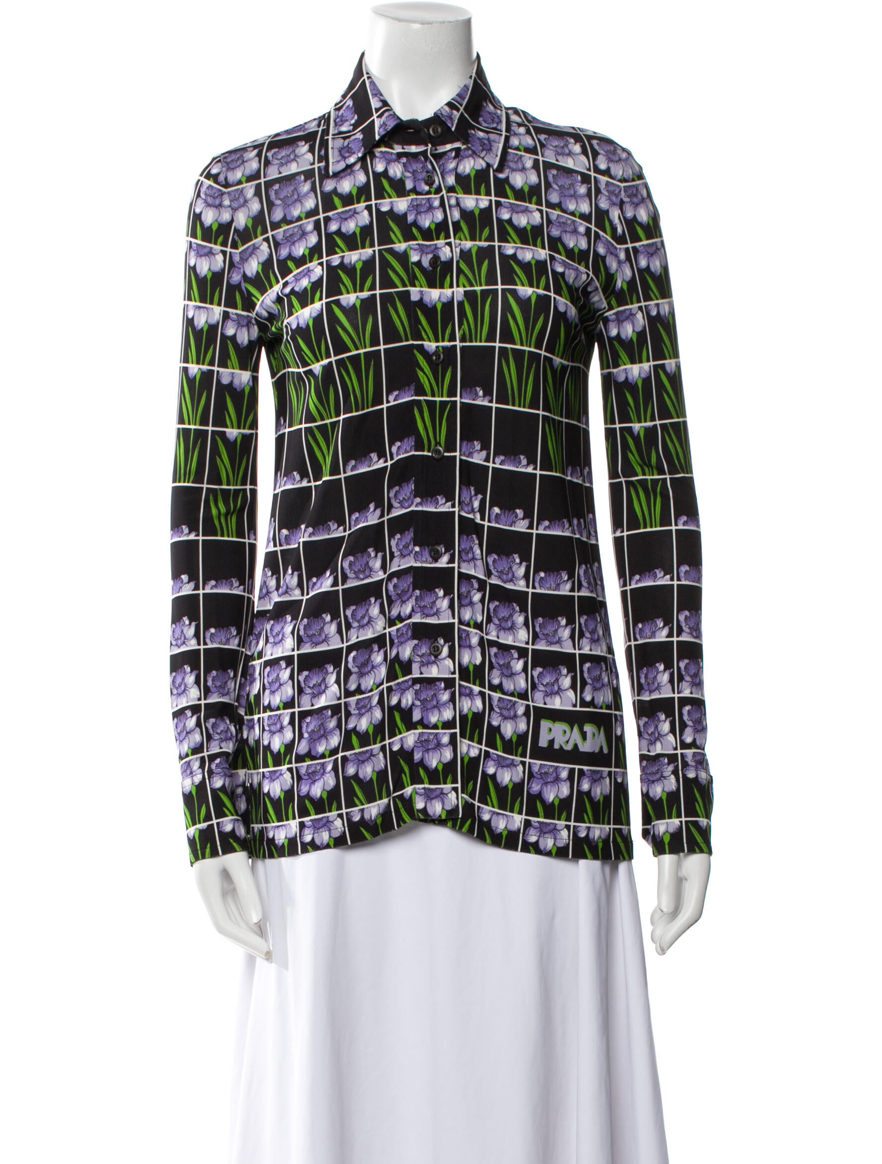 Prada 2019 Printed Button-Up Top