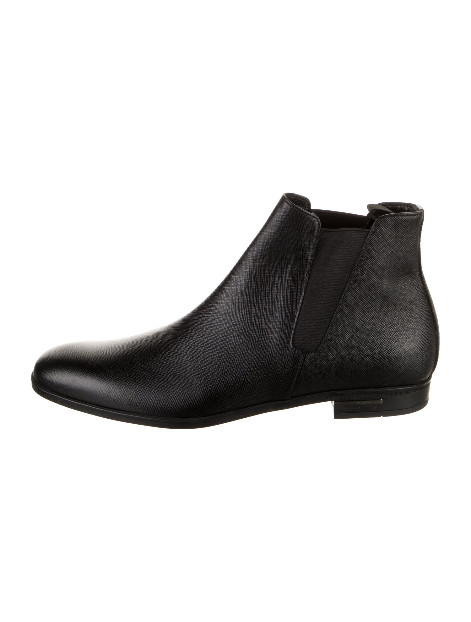 Prada Saffiano Leather Chelsea Boots