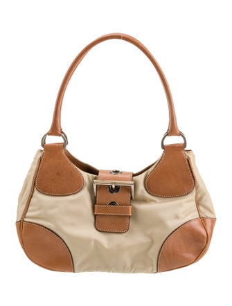 Prada Enameled Metal Triangle Shoulder Bag