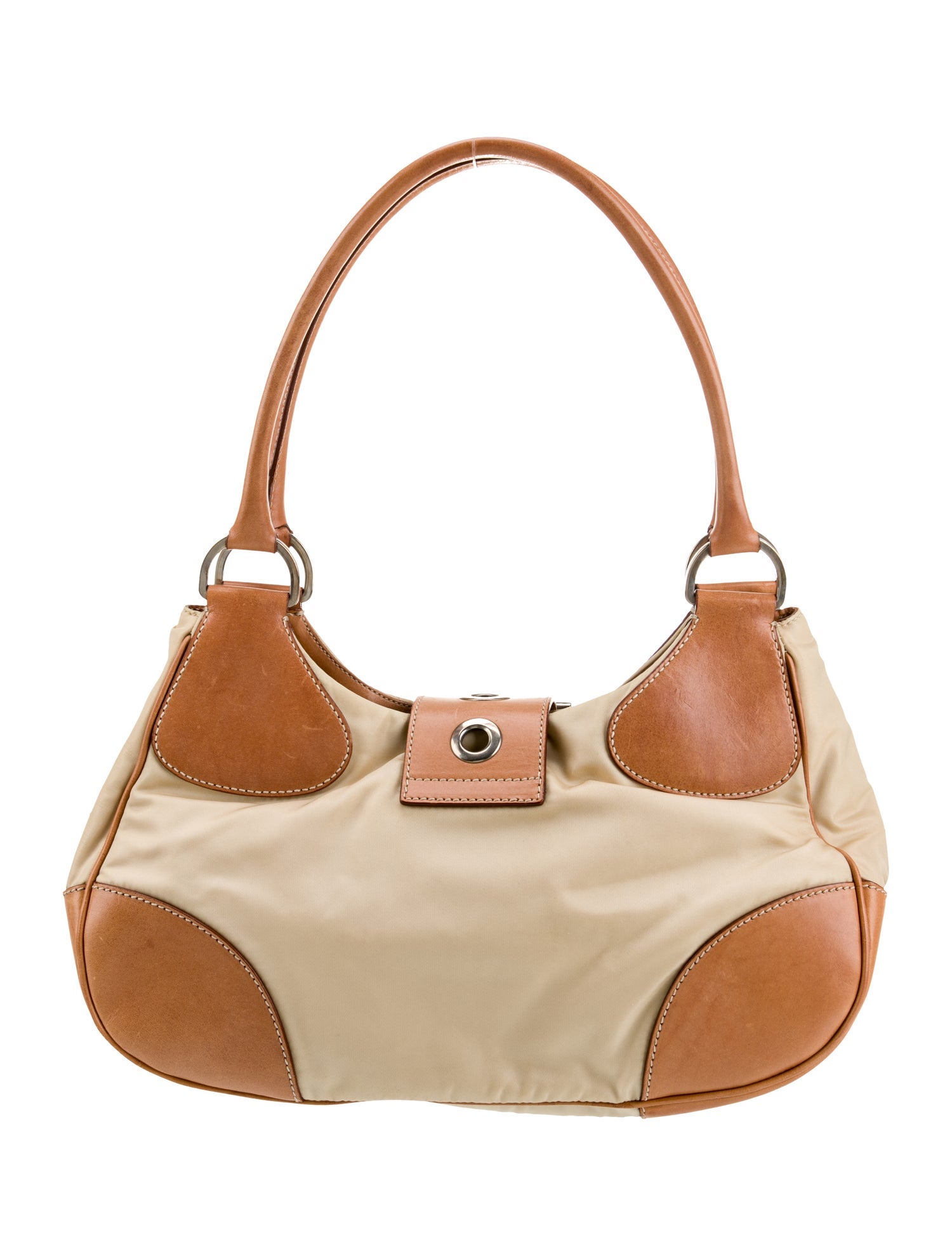 Prada Enameled Metal Triangle Shoulder Bag