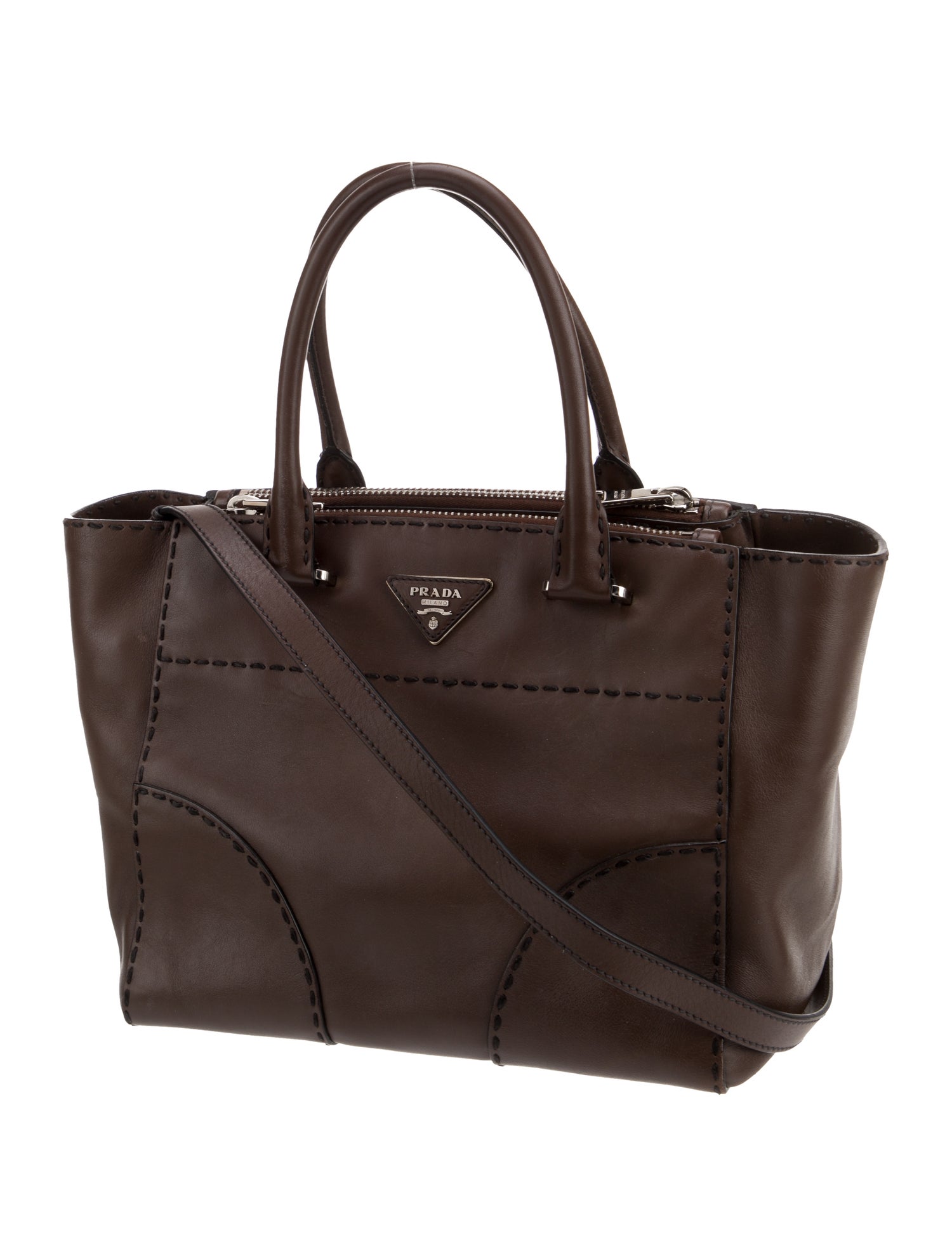 Prada City Calf Leather Twin Pocket