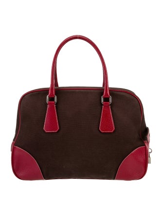 Prada Enameled Metal Triangle Canapa