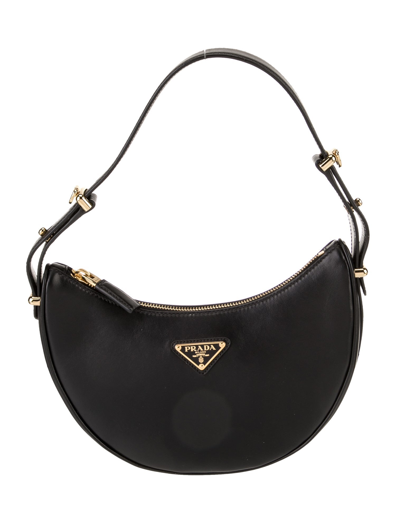 Prada Enameled Metal Triangle Arque Small