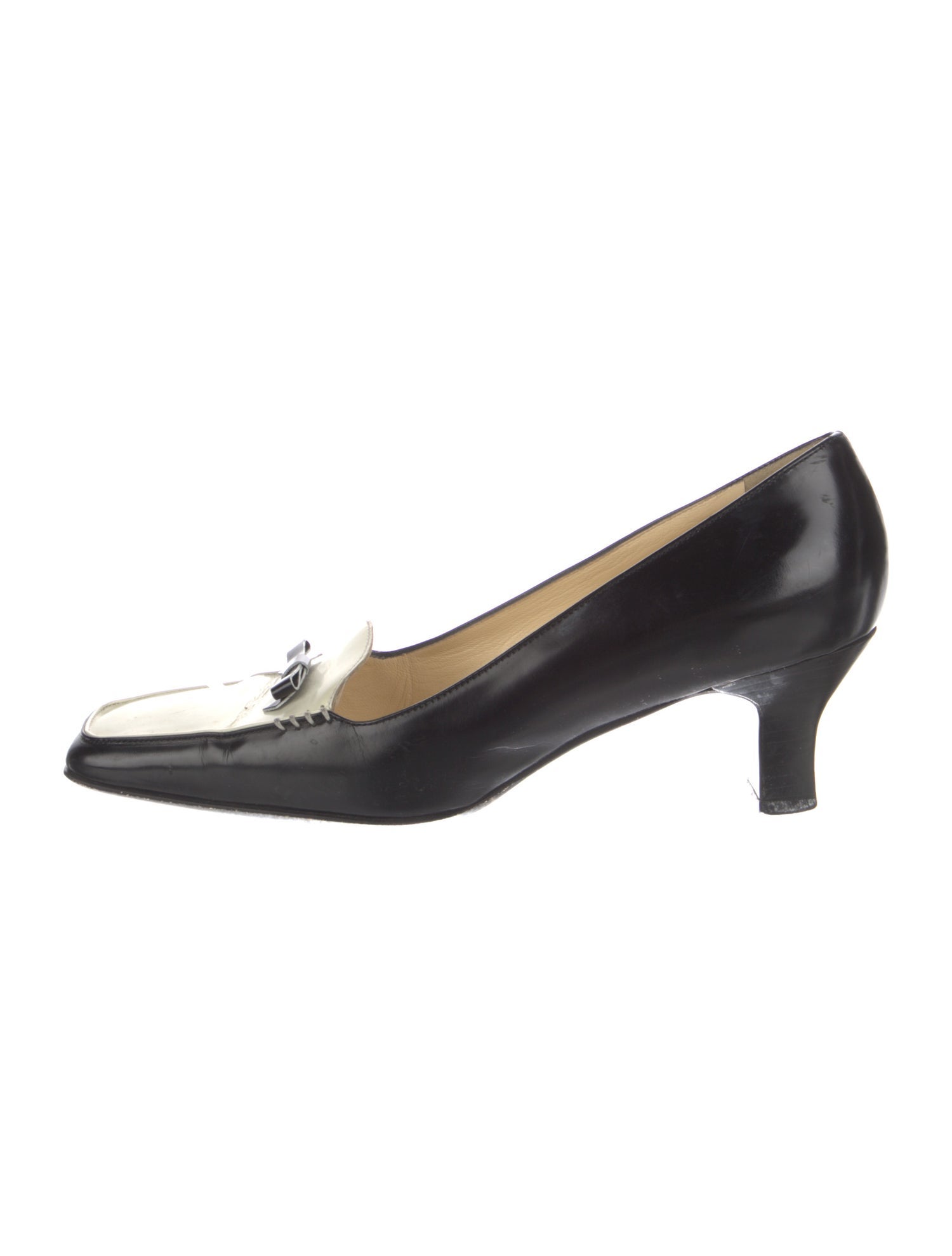 Prada Leather Bow Accents Pumps