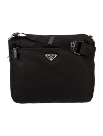 Prada Enameled Metal Triangle Re-Nylon