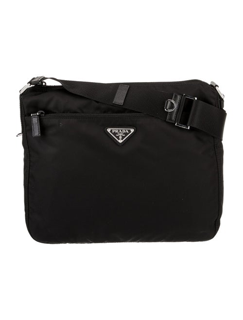 Prada Enameled Metal Triangle Re-Nylon