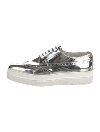 Prada Patent Leather Eyelet Trim Oxfords