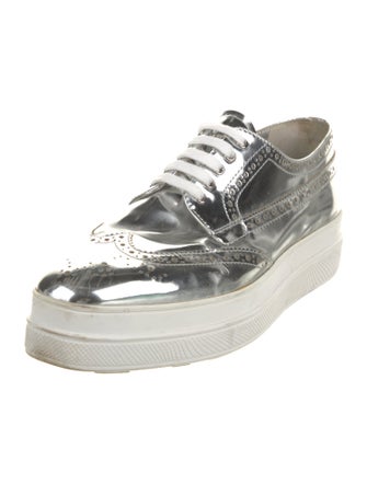Prada Patent Leather Eyelet Trim Oxfords