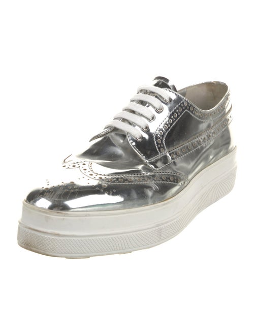 Prada Patent Leather Eyelet Trim Oxfords