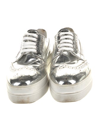 Prada Patent Leather Eyelet Trim Oxfords