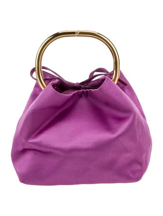 Prada Enameled Metal Triangle Bucket Bag