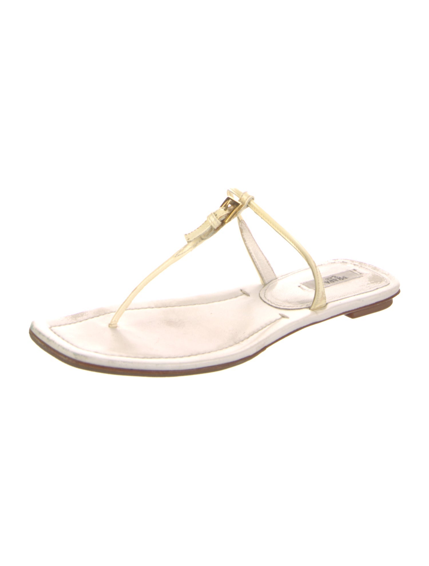 Prada Leather T-Strap Sandals