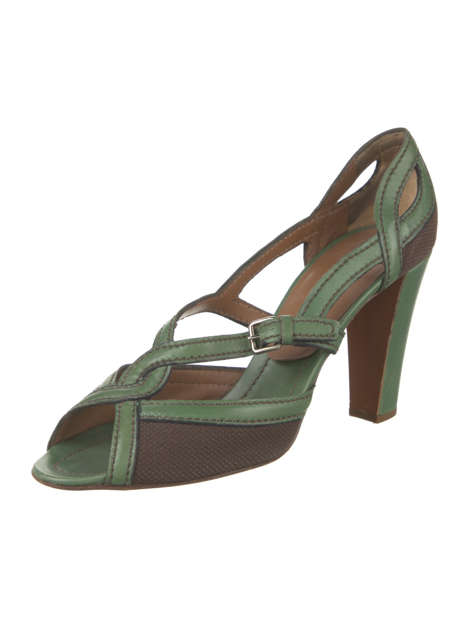 Prada Leather Slingback Sandals