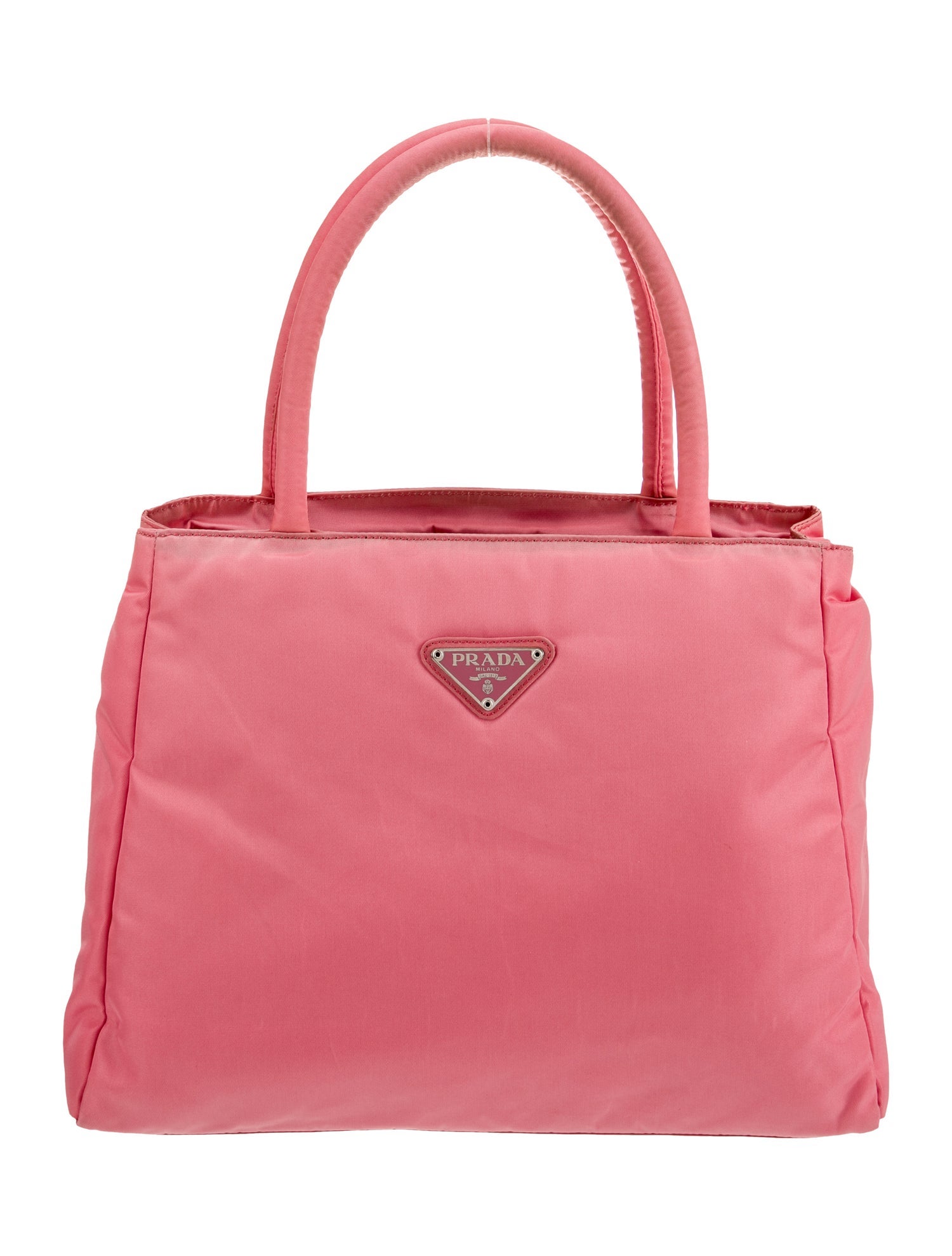 Prada Enameled Metal Triangle Top Handle Bag Vintage