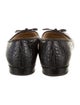 Prada Embossed Leather Bow Accents Ballet Flats