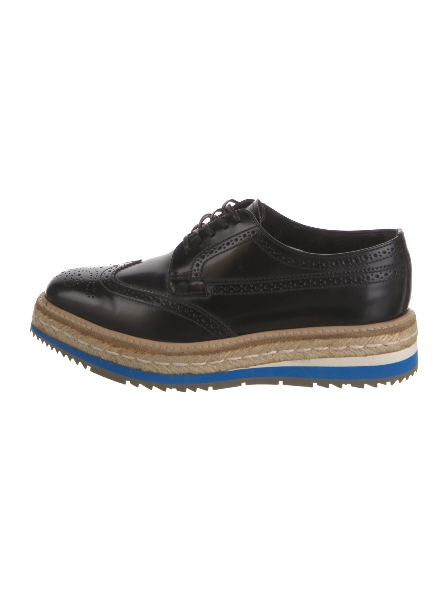 Prada Leather Lasercut Accents Oxfords