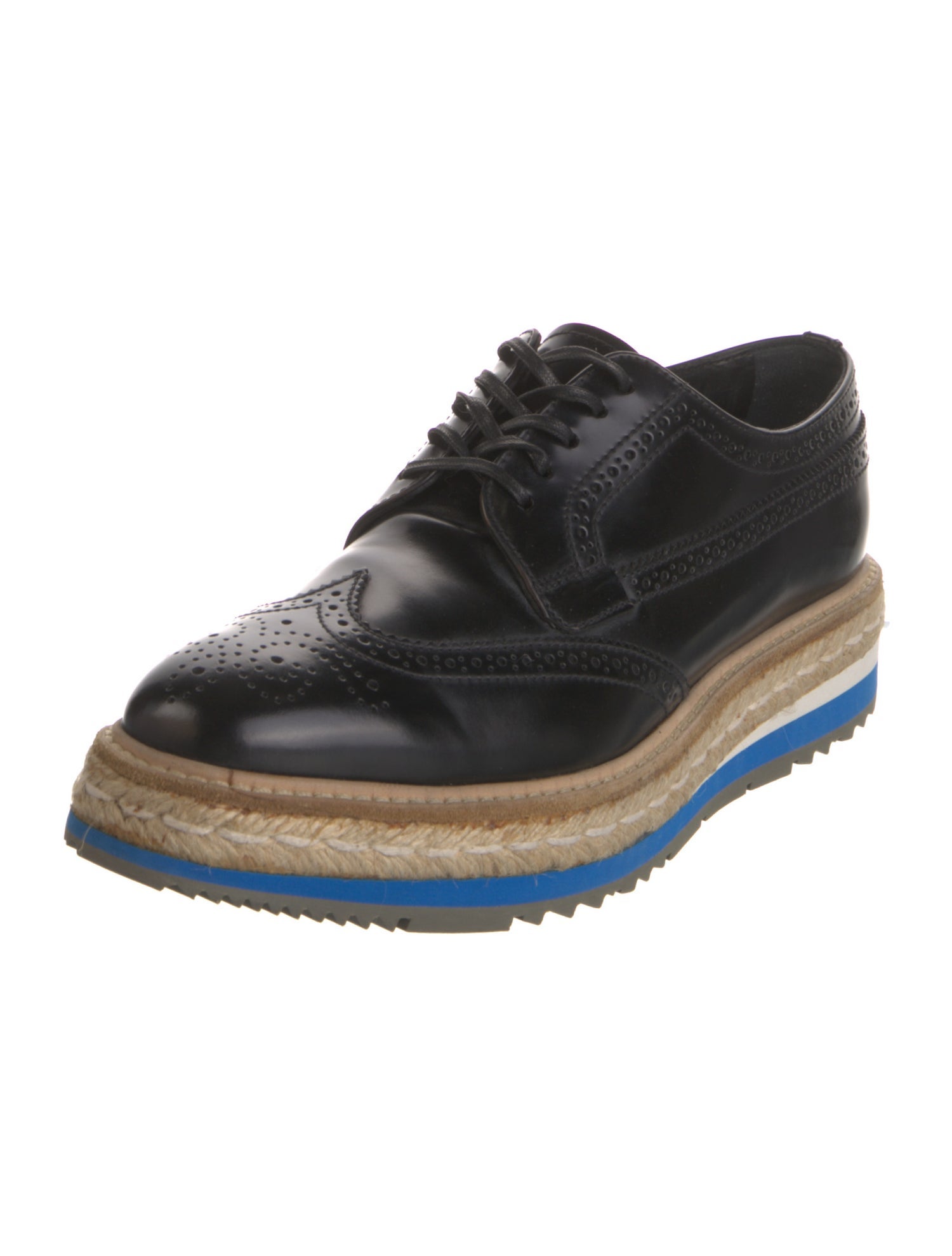 Prada Leather Lasercut Accents Oxfords