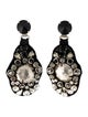 Prada Crystal Embroidered Drop Clip-On Earrings
