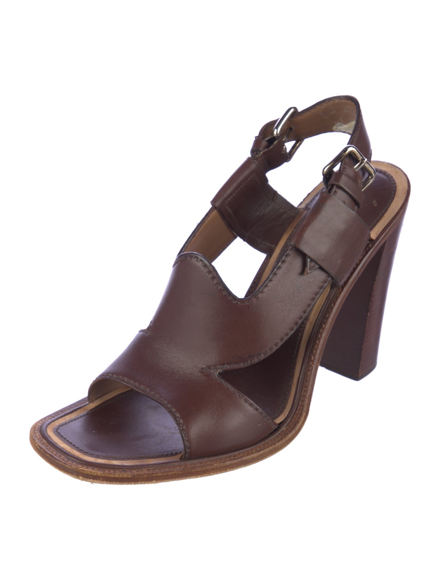 Prada Leather Slingback Sandals