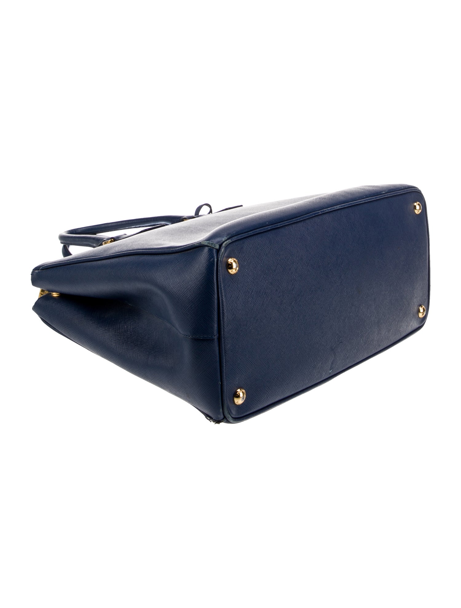 PRADA　デニム　バッグ Prada Saffiano Leather Galleria Double Zip XL - Blue Handle Bags