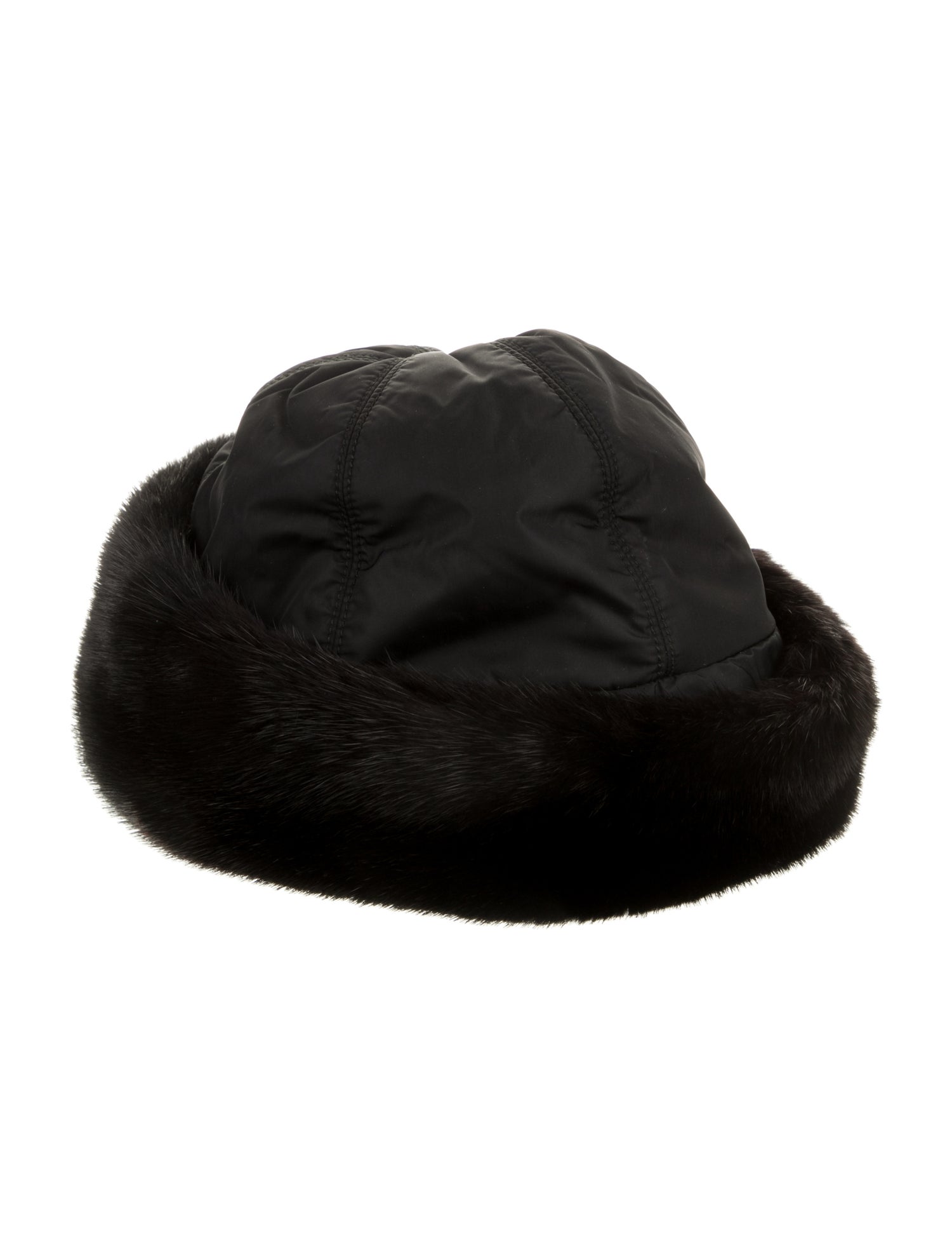 Prada Mink Fur & Nylon Hat