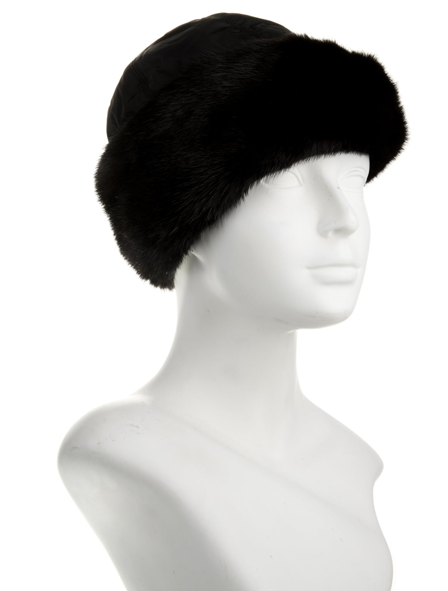 Prada Mink Fur & Nylon Hat