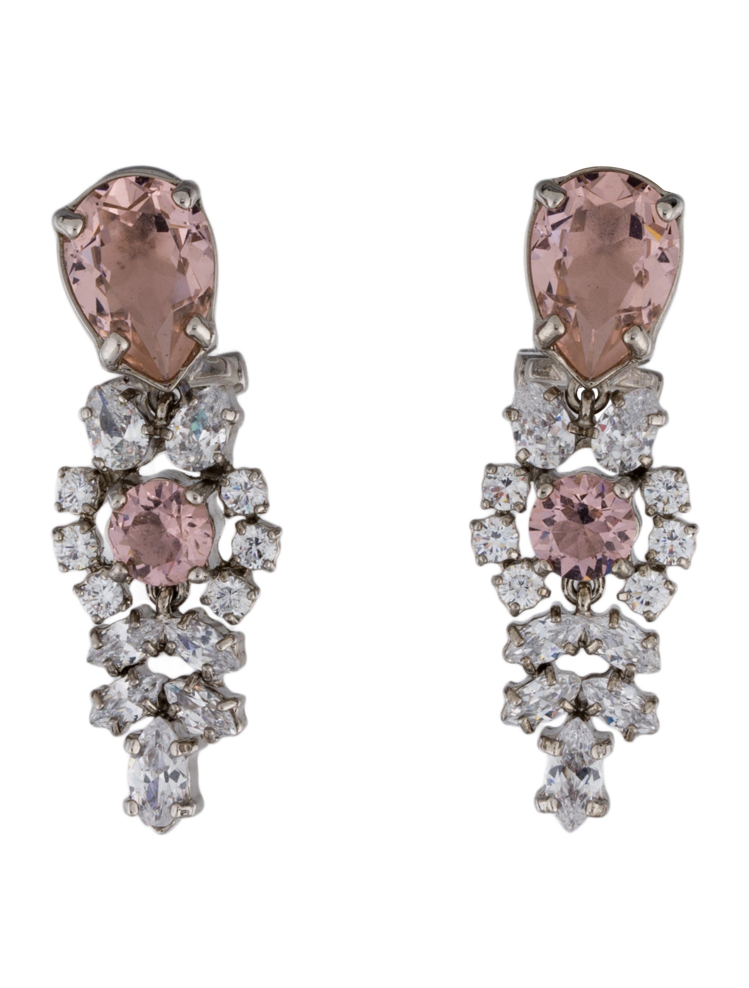 Prada Crystal Drop Clip-On Earrings