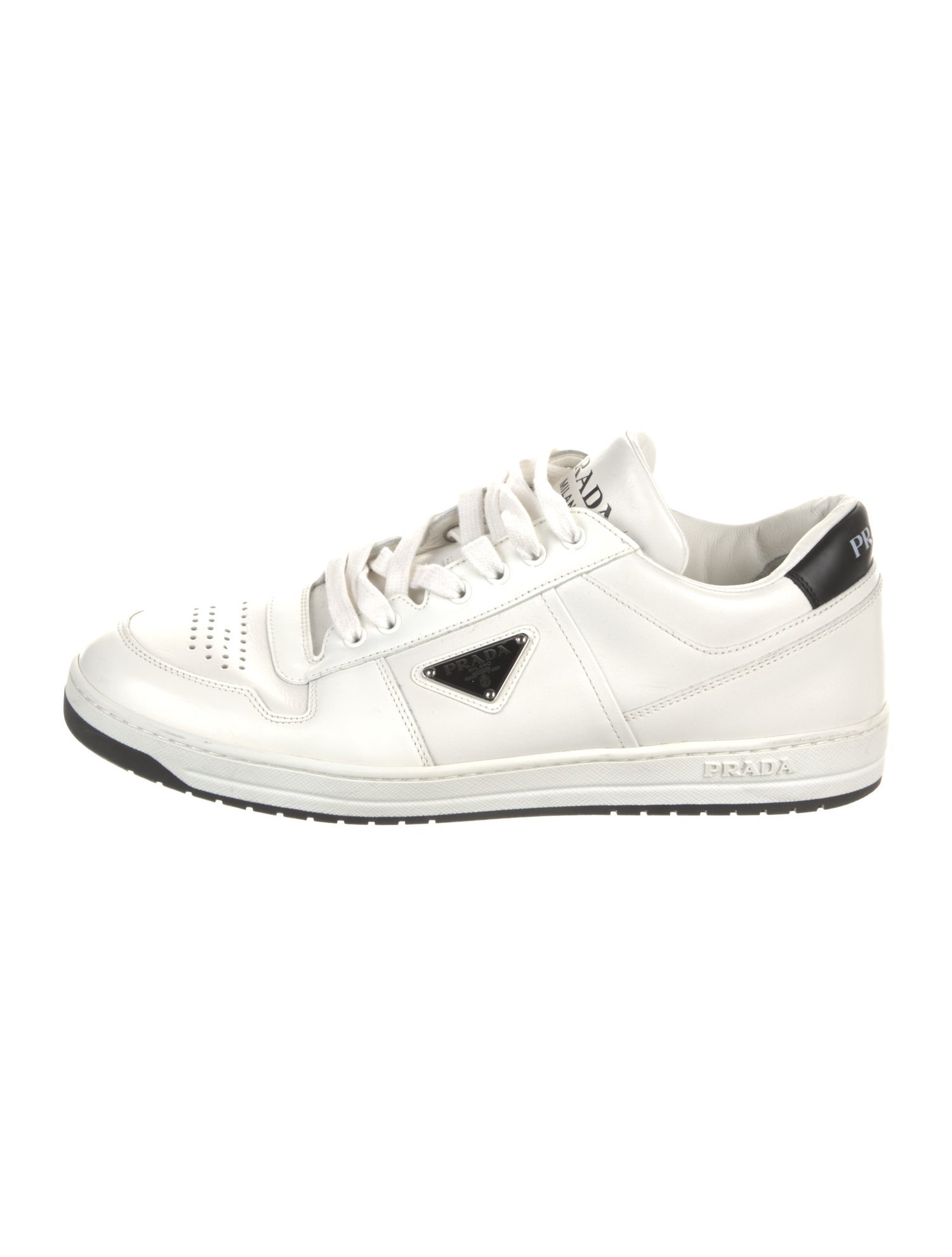 Prada Leather Colorblock Pattern Sneakers