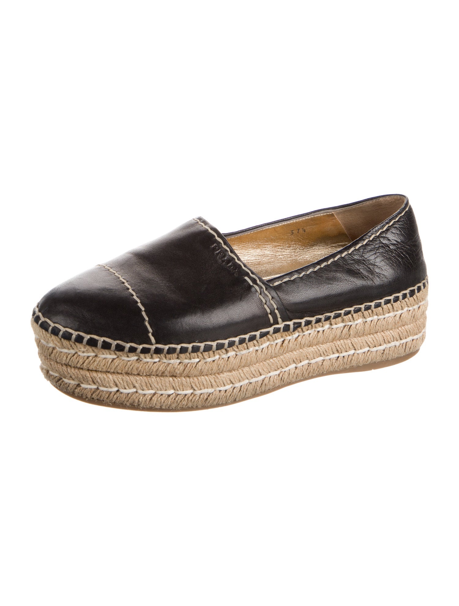 Prada Leather Espadrilles
