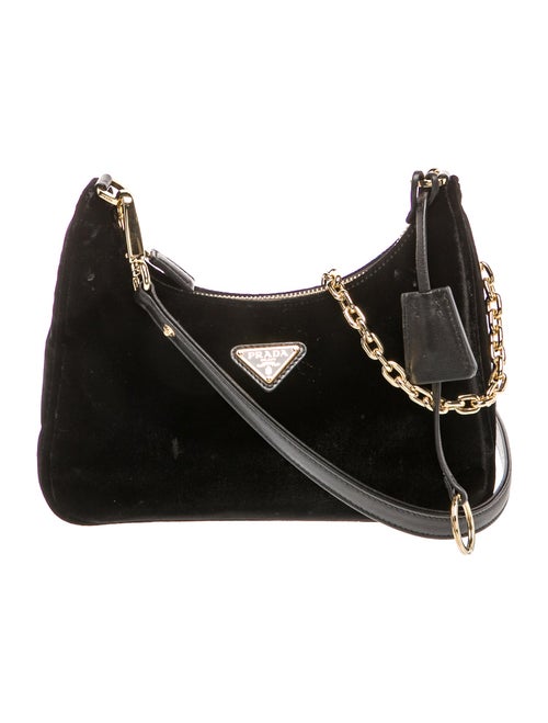 Prada Enameled Metal Triangle Shoulder Bag