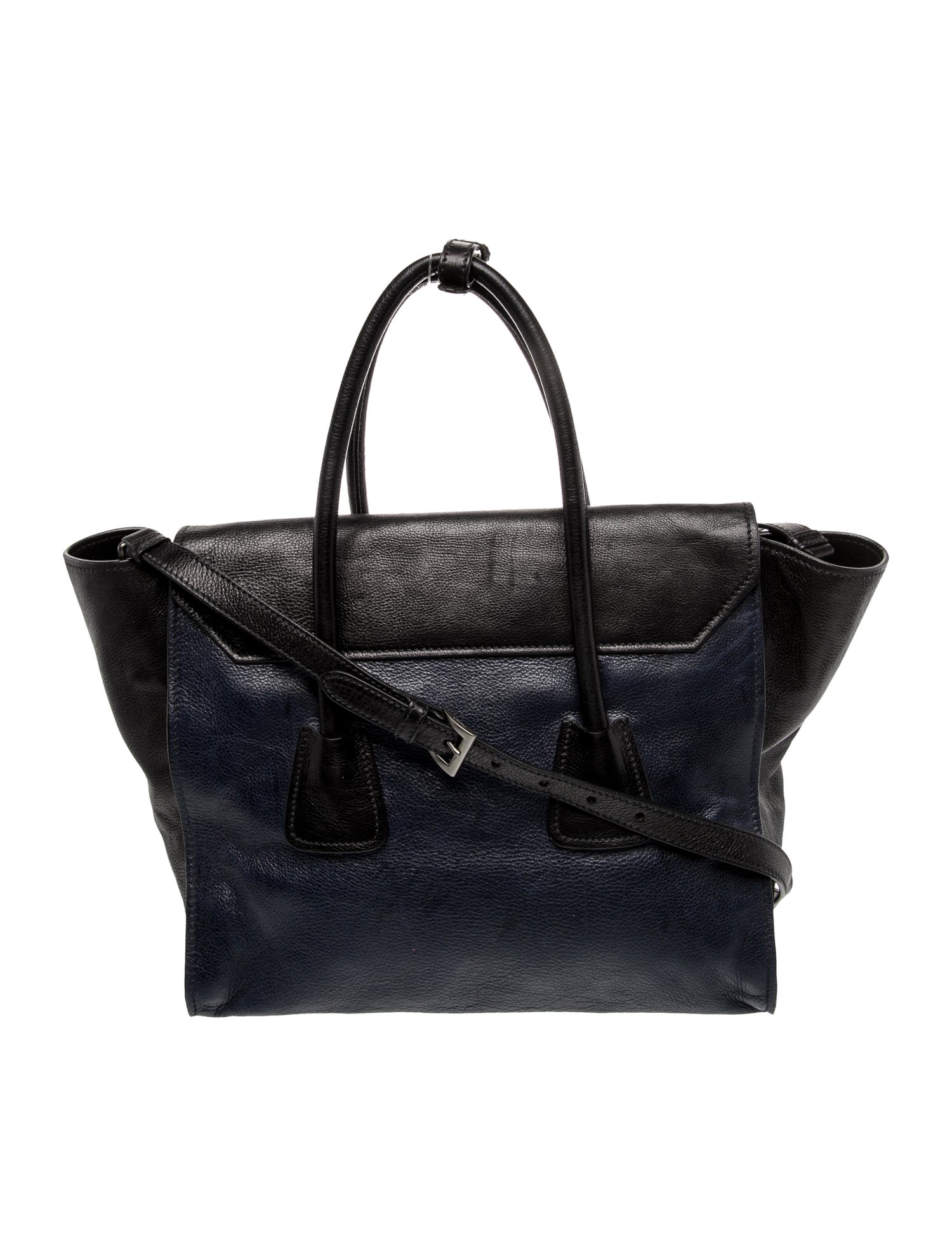 Prada Enameled Metal Triangle Weekender Bag