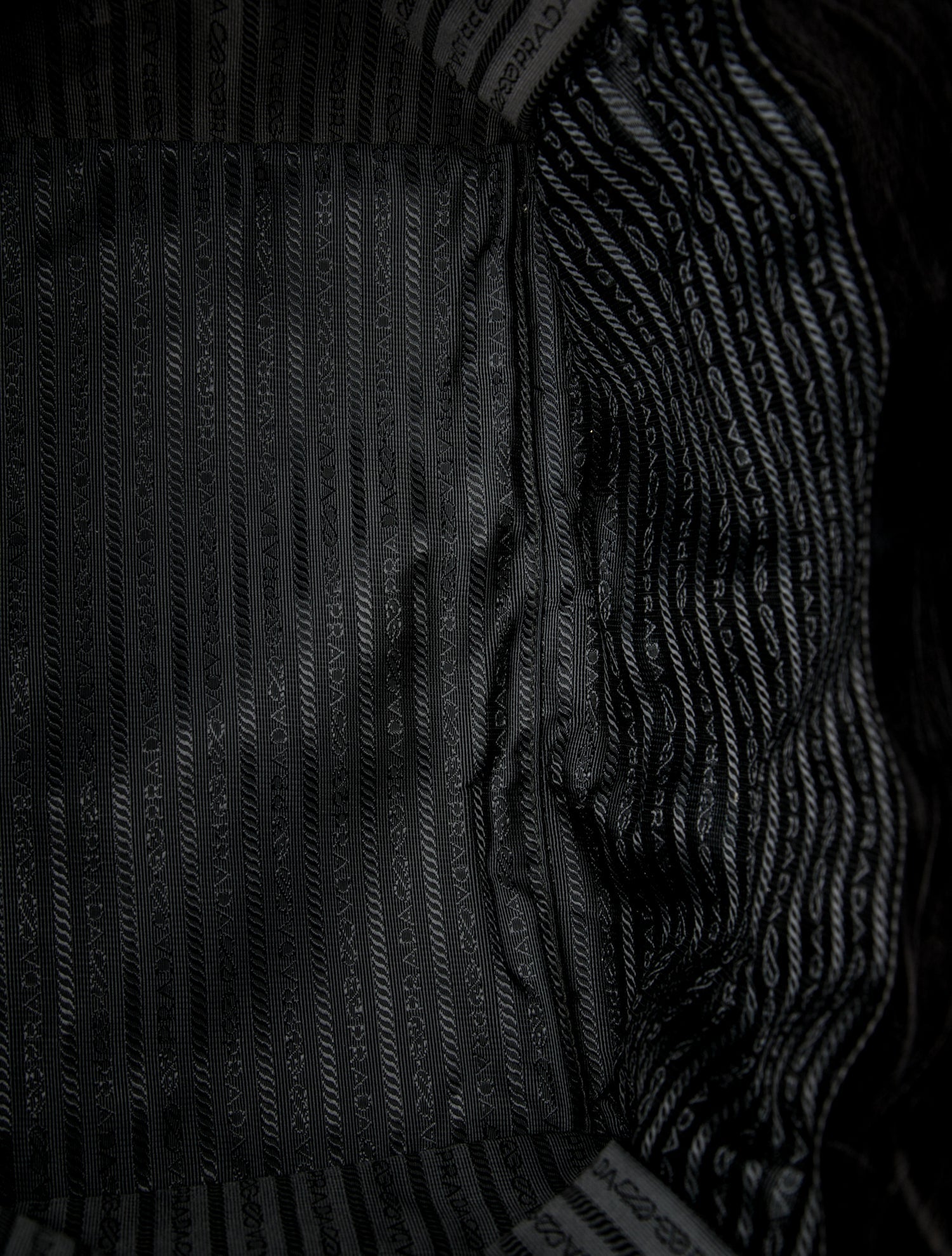 Prada Enameled Metal Triangle Weekender Bag