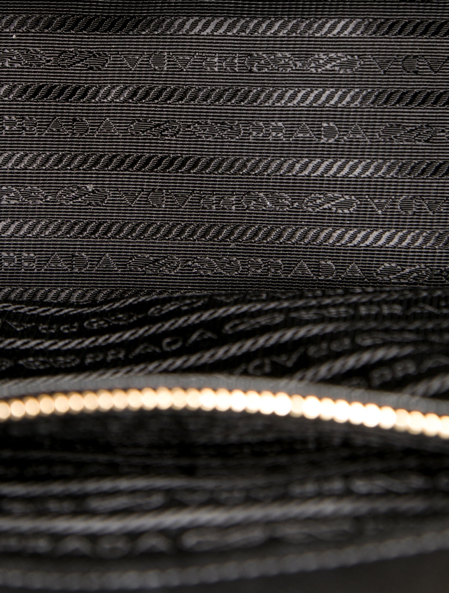 Prada Enameled Metal Triangle Galleria Double Zip Medium