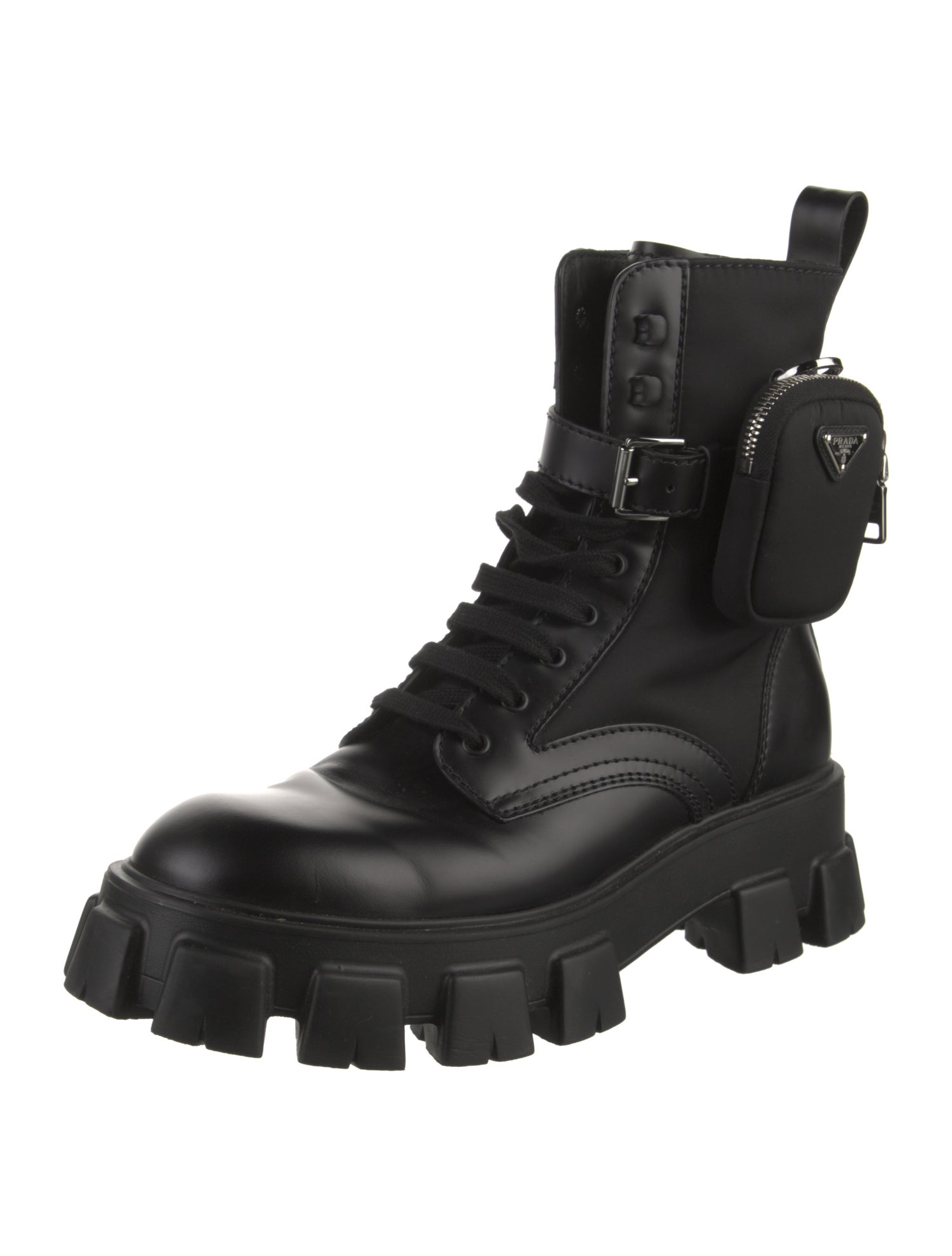 Prada Leather Combat Boots