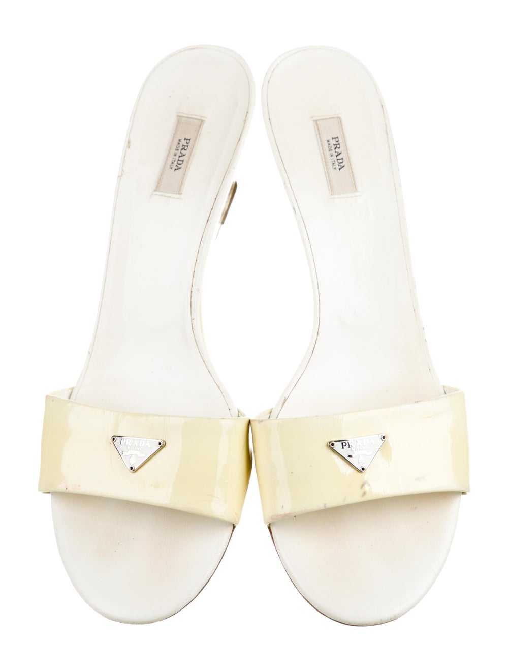 Prada Patent Leather Slides Yellow - image 3
