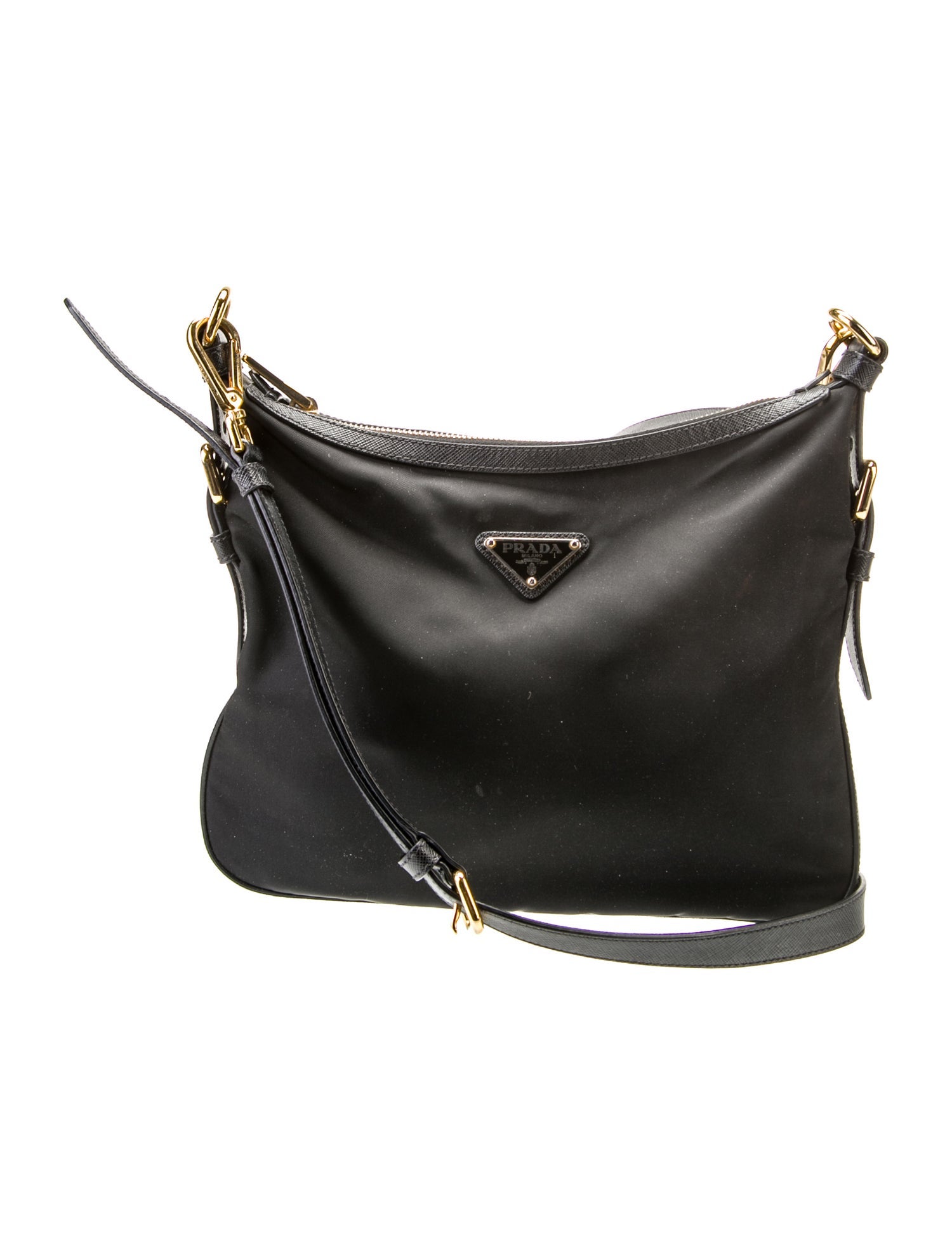 Prada Enameled Metal Triangle Bandoliera