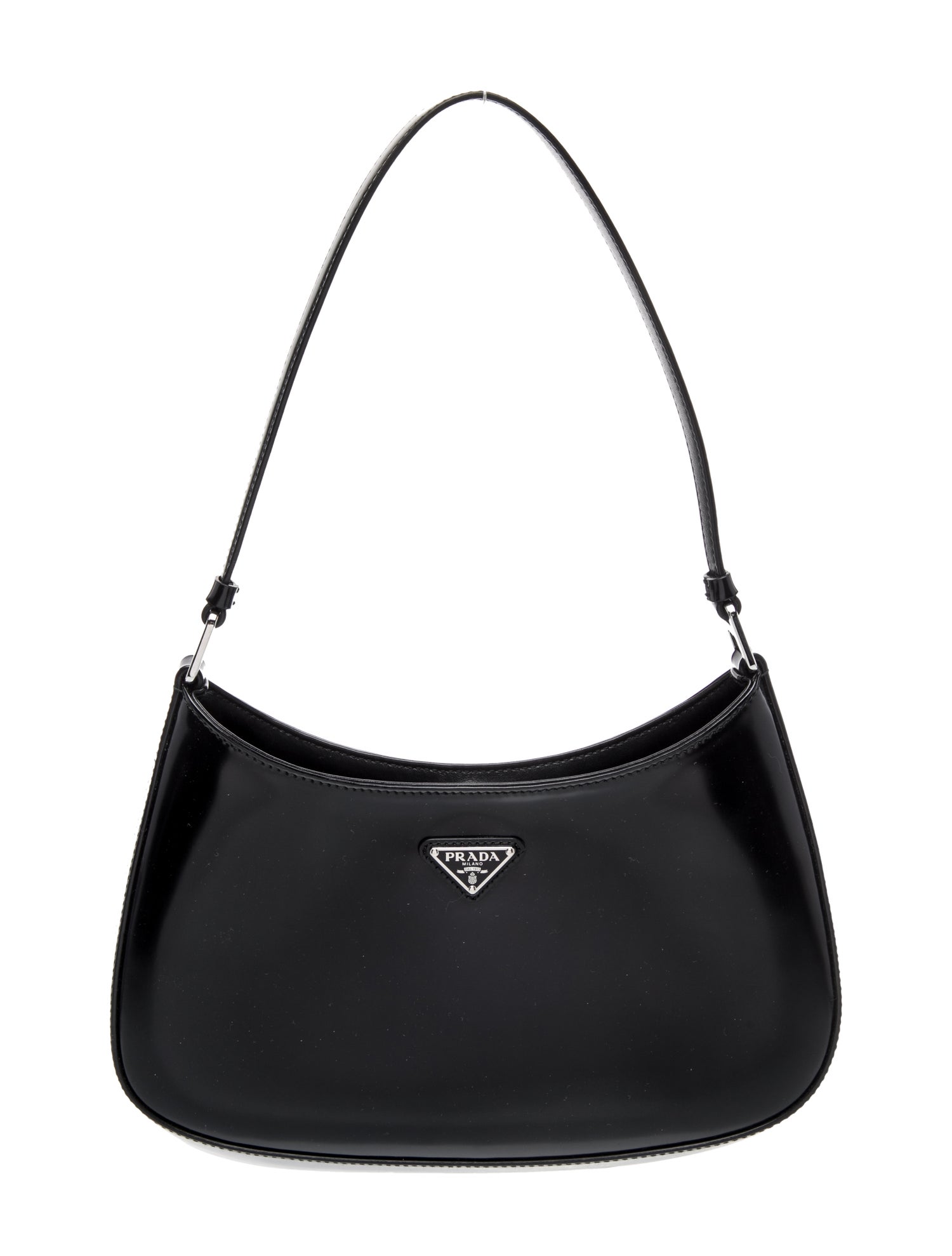 Prada Enameled Metal Triangle Cleo