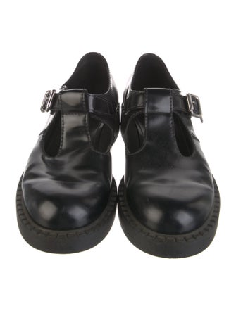 Prada Leather Cutout Accent Loafers