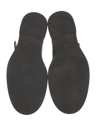 Prada Leather Cutout Accent Loafers