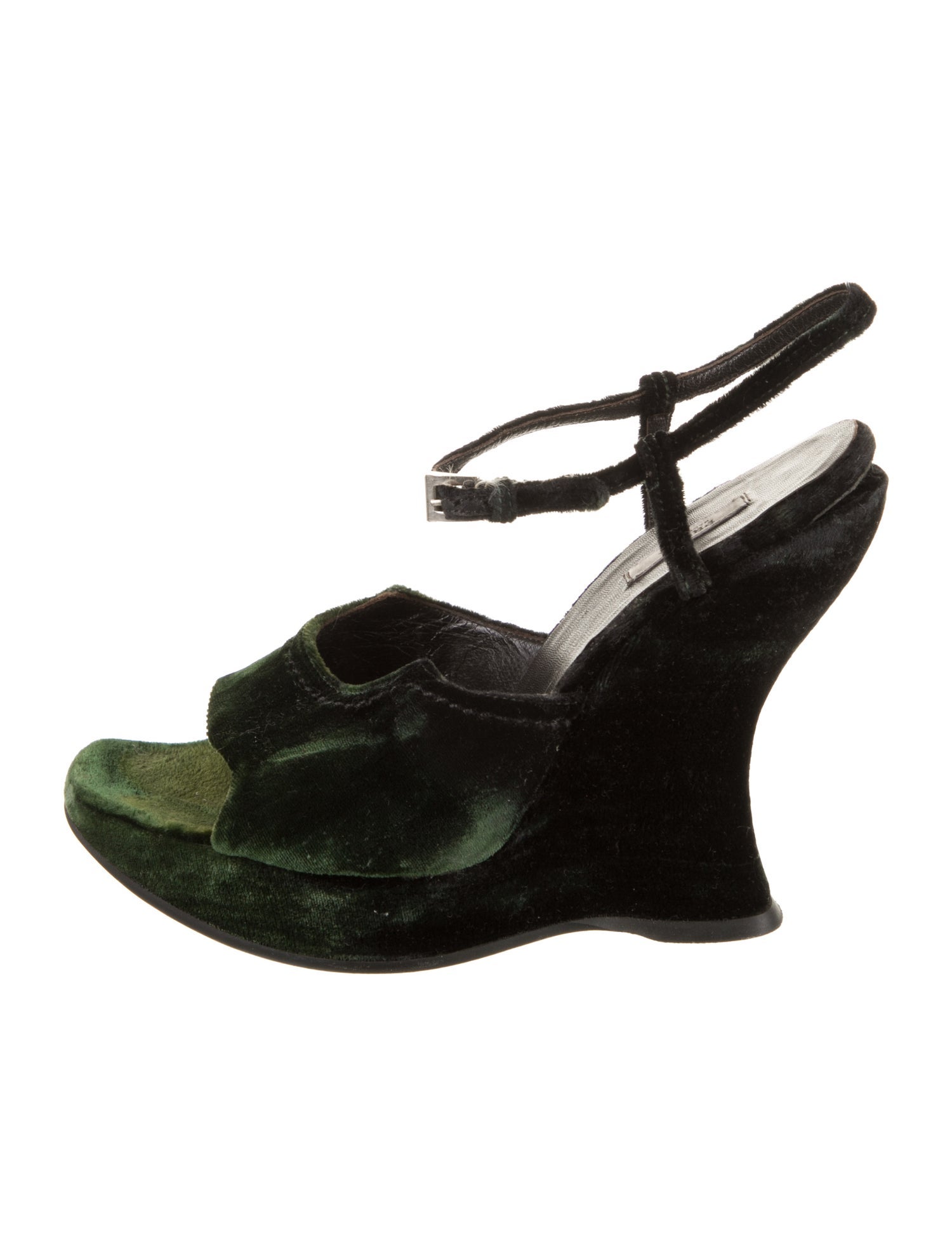 Prada Velvet Printed Slingback Sandals