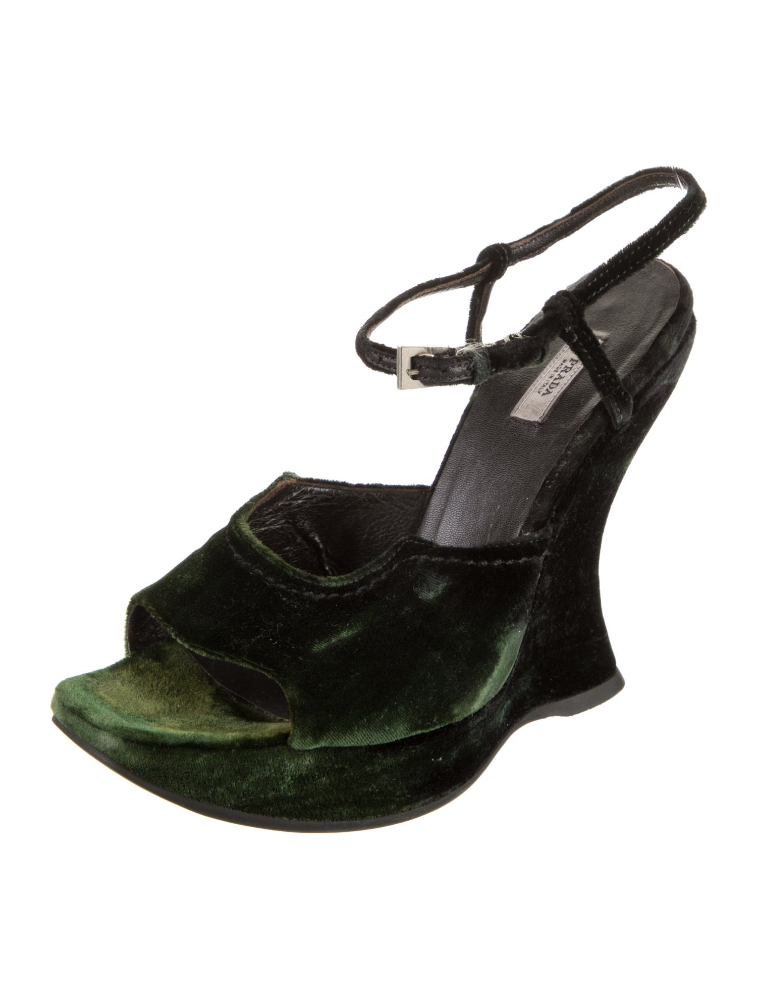 Prada Velvet Printed Slingback Sandals