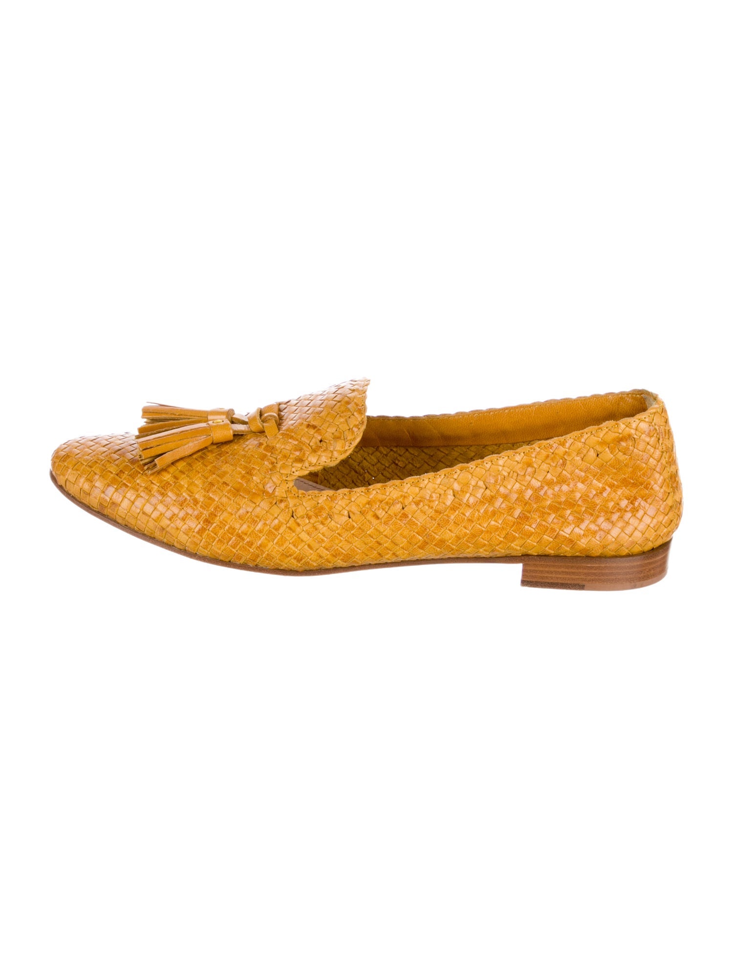 Prada Leather Tassel Accents Loafers