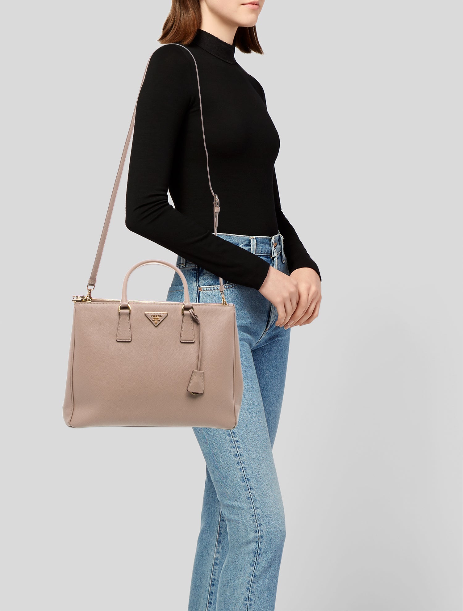 Prada Saffiano Leather Galleria Double Zip Large