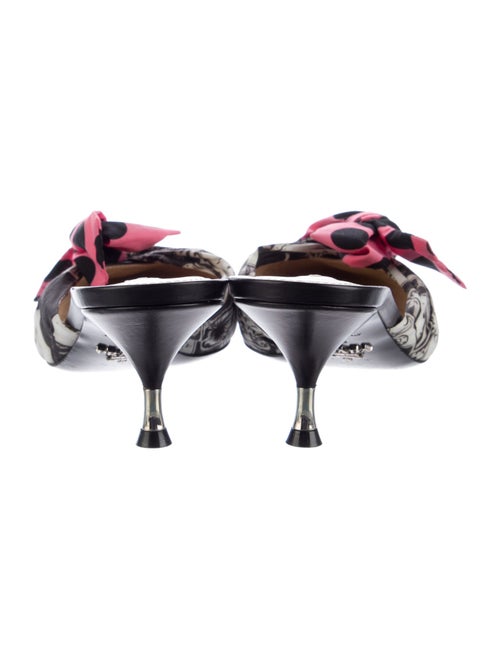 Prada Printed Bow Accents Mules