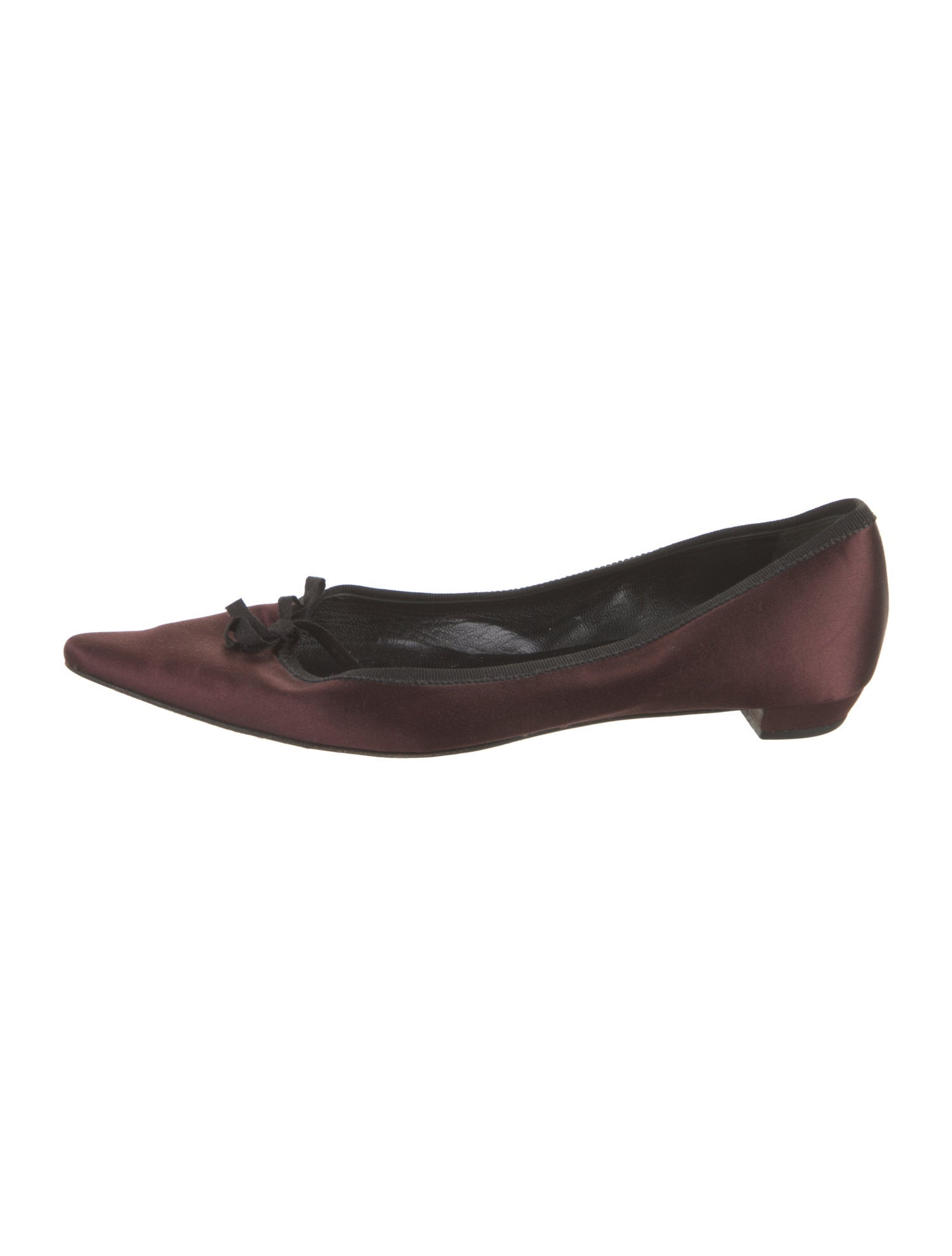 Prada Satin Bow Accents Flats