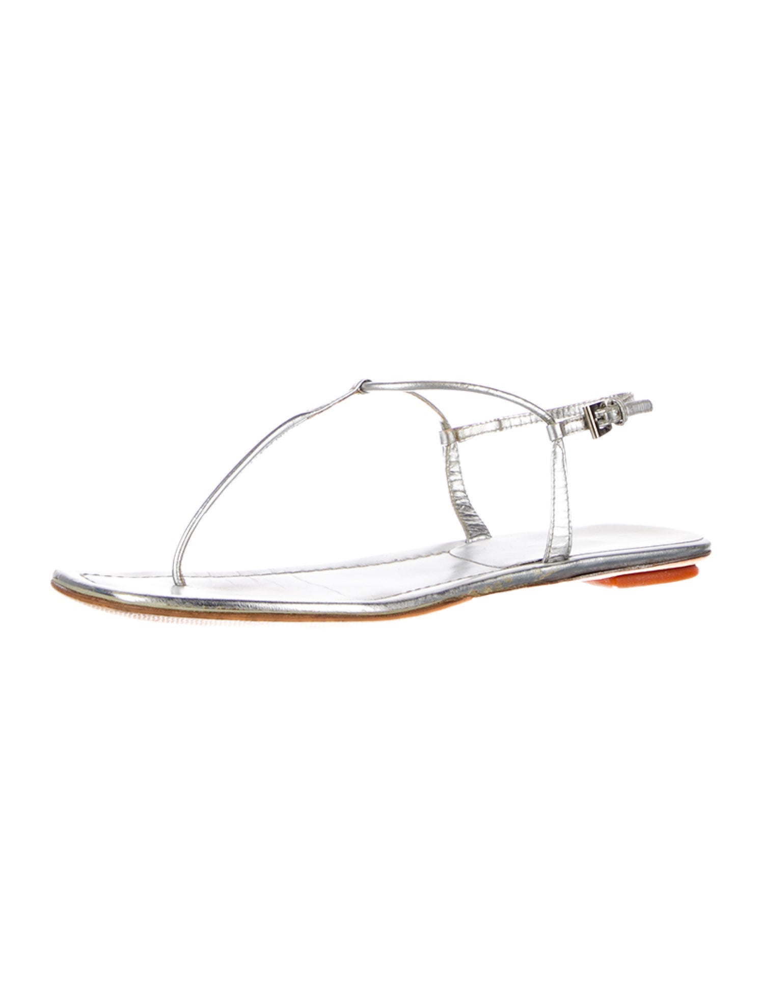 Prada Leather T-Strap Sandals