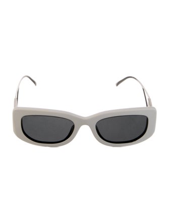 Prada Enameled Metal Triangle Square Sunglasses