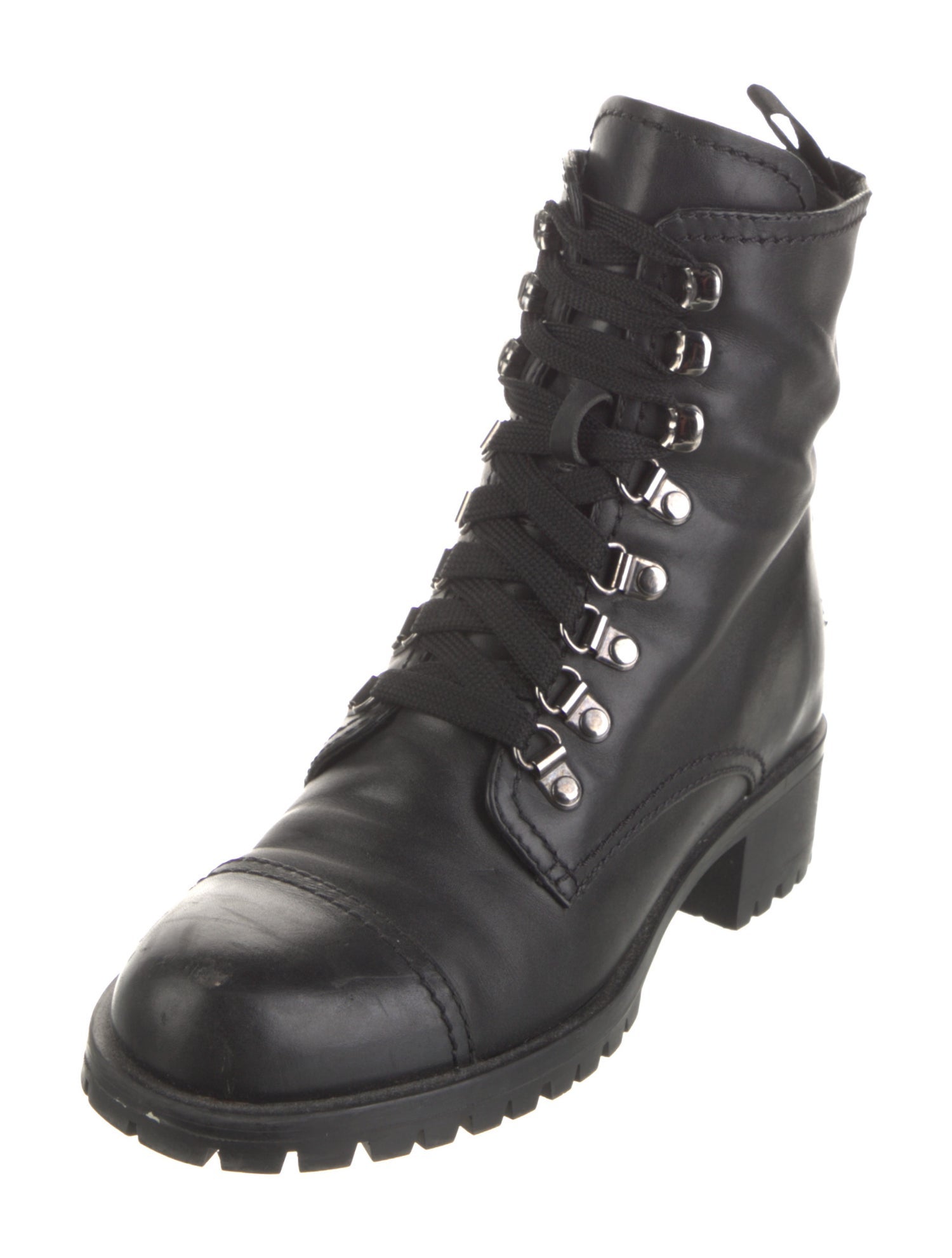 Prada Leather Combat Boots